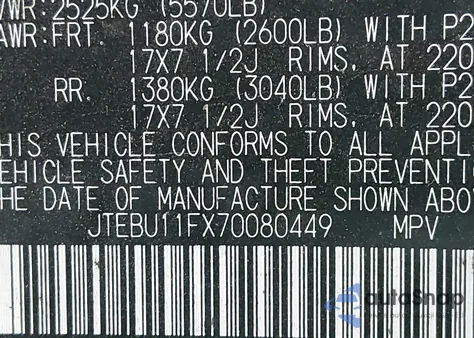 2007 Toyota Fj Cruiser from USA, damaged, VIN JTEBU11FX70080449